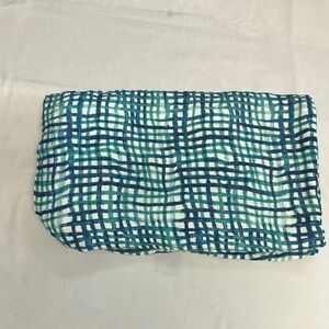 Aden + Anais Teal and White Plaid Viscose/bamboo swaddle Blanket